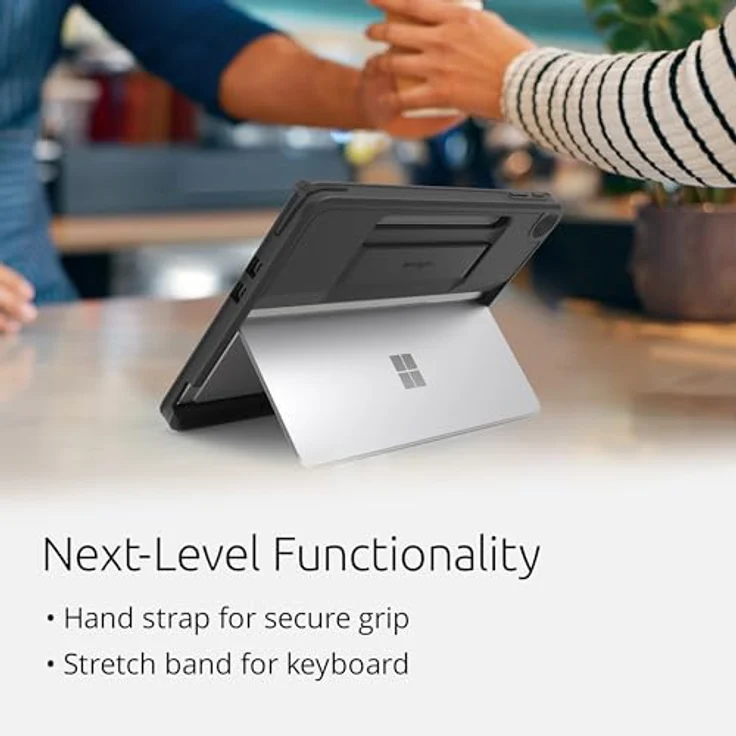 Kensington Blackbelt EQ Rugged Case für Microsoft Surface Pro 12 Zoll 1st Edition, leichte Schutzhülle in Militärqualität, kompatibel mit Kickstand, Schwarz, K96542EU – Bild 4