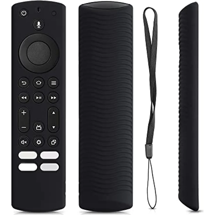 kwmobile Hülle Fernbedienung kompatibel mit Toshiba and Insignia NS-RCFNA-21, CT-RC1US-21, CT95018 / Fire TV - Silikon Case in Schwarz – Bild 2