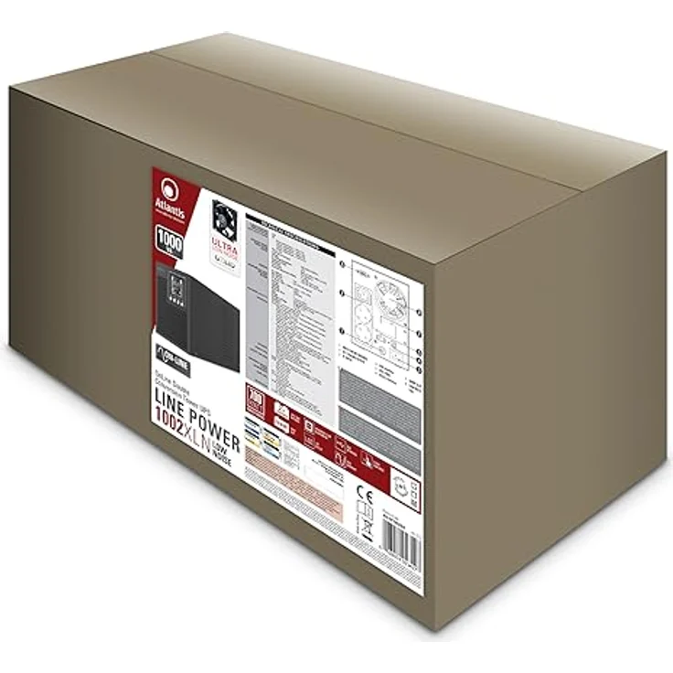 Atlantis Land USV A03-OP1002XLN, 1000VA/700W Unterbrechungsfreier Stromversorger mit reiner Sinuswelle, Metallgehäuse und LCD-Display – Bild 11