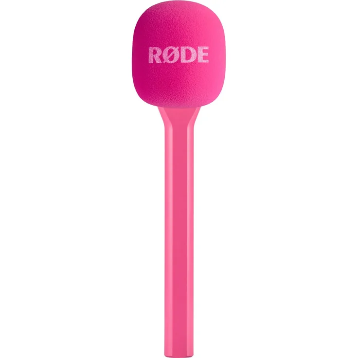 RØDE Interview GO Mikrofonadapter, pink, Handmikrofon mit Windschutz für Berichterstattung und Interviews – Bild 1