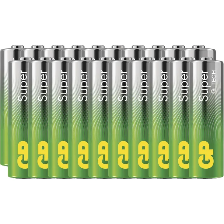 GP Alkalibatterien SUPER AA (LR6) - 20 Stück, alkalisch, 1,5 V, bis zu 10 Jahre Haltbarkeit, nicht wiederaufladbar