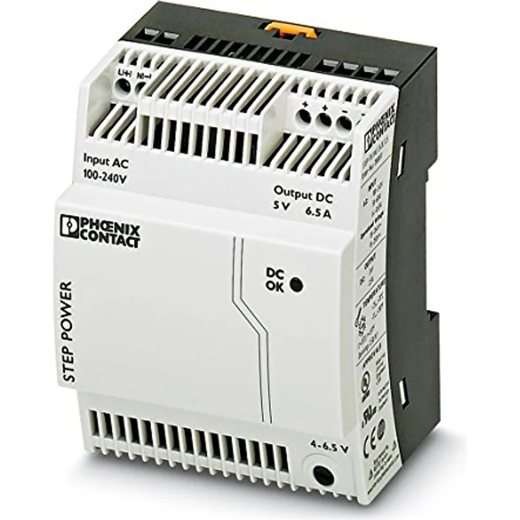 PHOENIX CONTACT STEP-PS/1AC/5DC/6.5, Primär Getaktete Stromversorgung zur Tragschienenmontage, 1-phasig, 5 V DC / 6,5 A, hohe MTBF über 500.000 Stunden, hohe Energieeffizienz – Bild 1