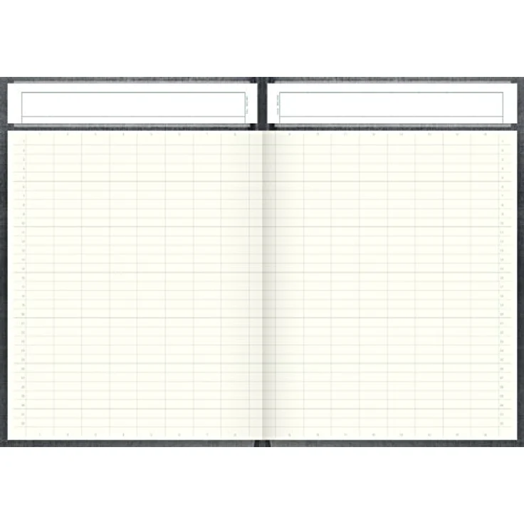 König & Ebhardt Notizbuch Spaltenbuch A4 mit 16 Spalten und 96 Blatt, hellgrau, Fadenheftung, austauschbare Kopfleiste – Bild 2