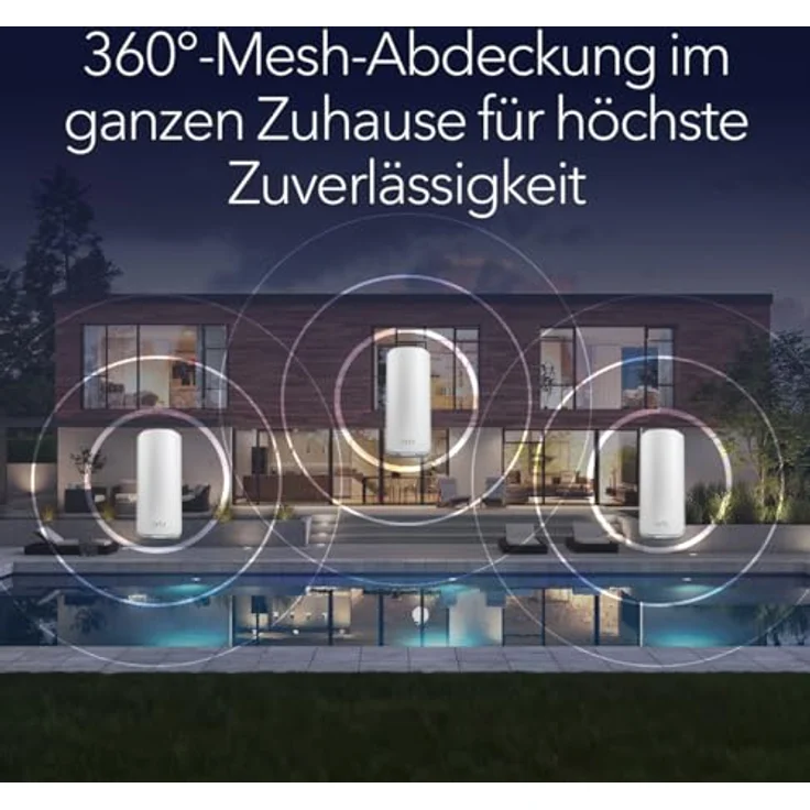 Netgear Orbi 870 Tri-Band WiFi 7-Mesh-Netzwerksystem (RBE873) Router mit 2 Satelliten – Abdeckung von bis zu 600 m², für 150 Geräte – 10-Gig-Internetanschluss, max 21 GBit/s, Weiss – Bild 3