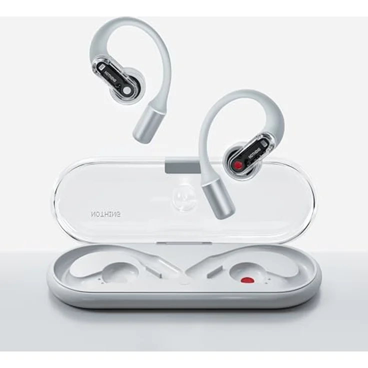 Nothing Ear Open, Open-Ear-Ohrhörer mit Zwei Mikrofone und AI Clear Voice, Open Sound Technology, IP54 Staub- und wasserresistent, 30 Stunden Wiedergabe und Erweiterter EQ - Weiß – Bild 2