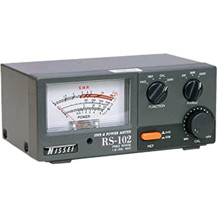 NISSEI RS-102 Feststellwellenmessgerät und Wattmeter, SWR-Messung, Frequenzbereich 1,8-200 MHz, Leistungsmessung bis 200 W, Impedanz 50 Ohm – Bild 2