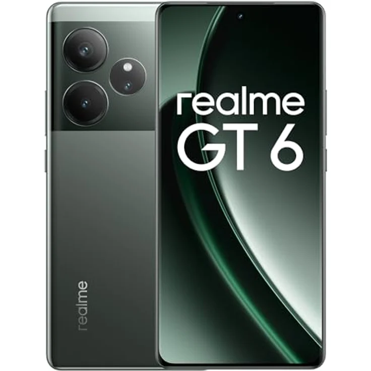 realme GT6 Smartphone 5G 12+256 GB, Snapdragon 8s Gen 3 Chipset, 6000nit Ultra Bright Display, Sony LYT-808 OIS Camera, 120W SUPERVOOC Charge, 5500mAh Massive Battery, Razor Green – Bild 1