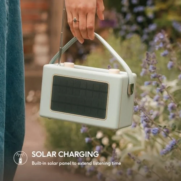 ROBERTS RADIO Revival Uno Solar, Tragbares Bluetooth DAB+/FM Radio mit Solarpanel, Duck Egg Blue – Bild 8