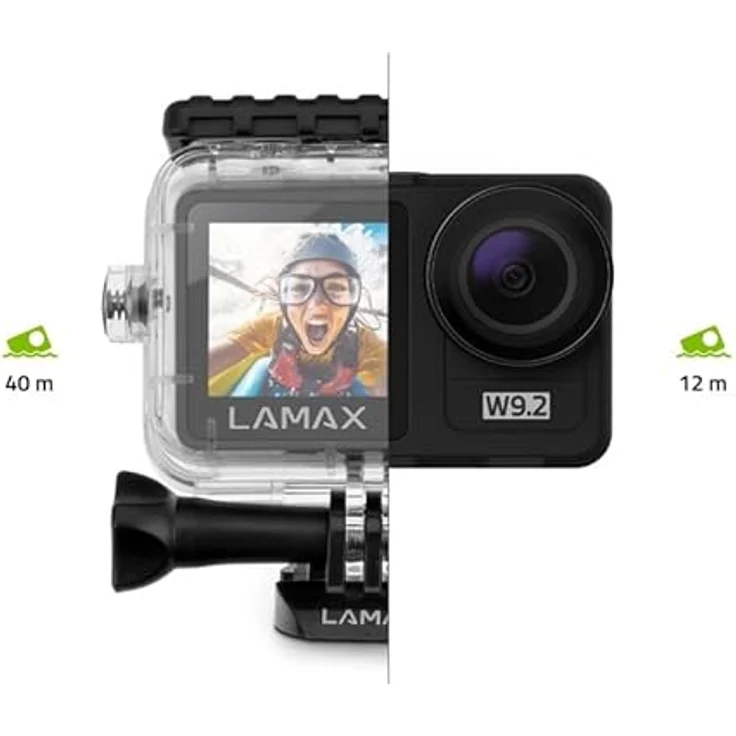 Lamax W9.2 Action-Cam, Dual-Display, wasserdicht bis 12m, MAXsmooth Stabilisierung, Wi-Fi, 20 Mpx Fotos, Zeitlupe, Zeitraffer, 22 Zubehörteile, auf Deutsch – Bild 5