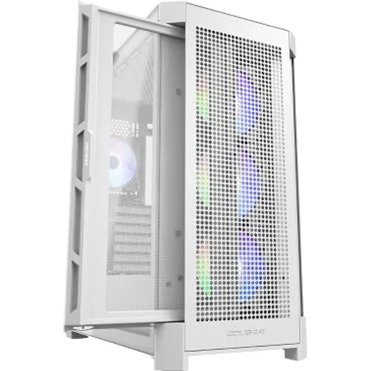 COUGAR DUOFACE PRO RGB Mid Tower PC Gehäuse mit 2 Frontplatten und RGB Lüftern (Weiss)