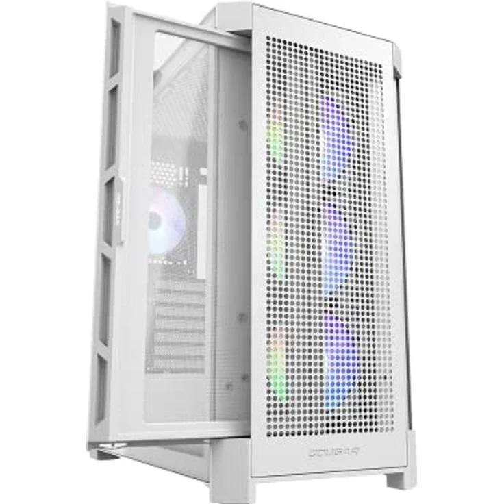 COUGAR DUOFACE PRO RGB Mid Tower PC Gehäuse mit 2 Frontplatten und RGB Lüftern (Weiss) – Bild 1