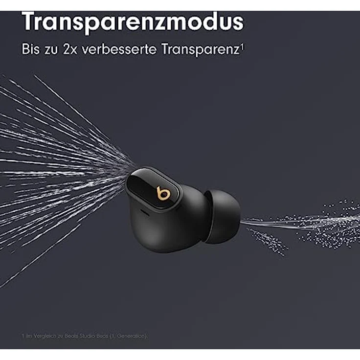 Beats Studio Buds + (2023) – Komplett kabellose Noise Cancelling In-Ear Kopfhörer, verbesserte Apple & Android Kompatibilität, eingebautes Mikrofon, Schweiß-beständige Bluetooth - Schwarz/Gold – Bild 3