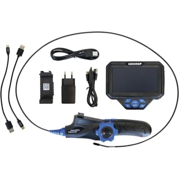 GEDORE Automotive KL-0880-10 K Mikro-Videoskop Ø 3,9 mm, hochauflösende Kamera mit 5,0“ HD Farbdisplay, 8 GB microSD, IP67, Akku 5000 mAh – Bild 2