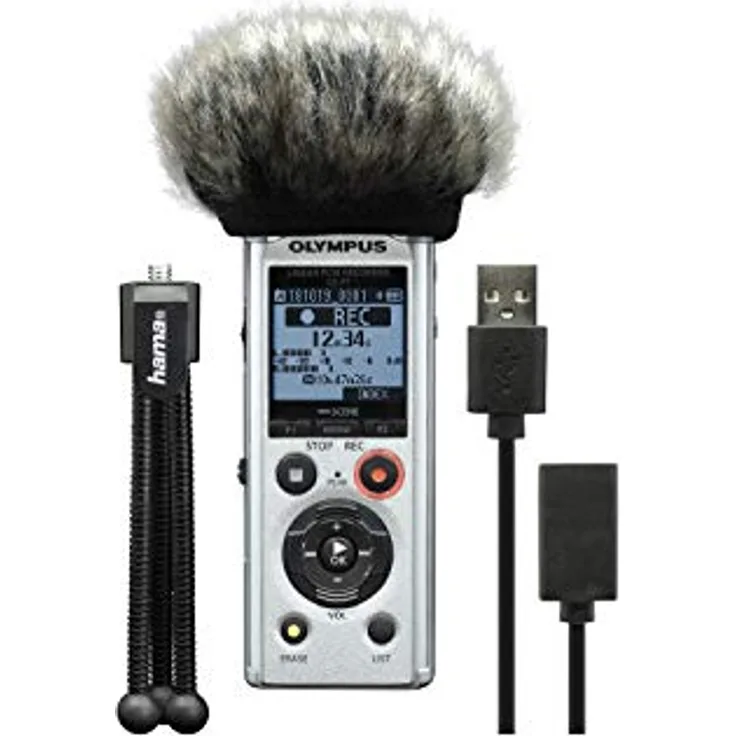 Olympus Digitales Diktiergerät LS-P1 Podcaster Kit Aufzeichnungsdauer (max.) 123h Silber