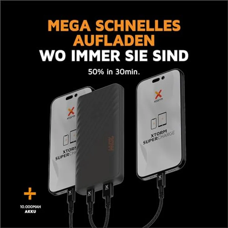 Xtorm Go2 Powerbank - 10.000mAh 20W - Fan Edition - Leistungsstark - Nachhaltige Technologie - Schwarz – Bild 2