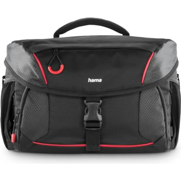 Hama Phoenix (Kamera Schultertasche), Schwarz, Tasche für digitale SLRs und System-Kameras, mit vielen Fächern und verstellbaren Inneneinteilern