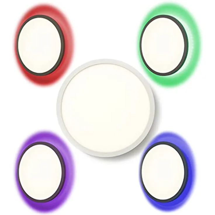 Northpoint LED Panel Deckenleuchte Wandleuchte 40cm Ø mit RGB Backlight, 24W Warmweiß/Kaltweiß, Mood RGB Fernbedienung