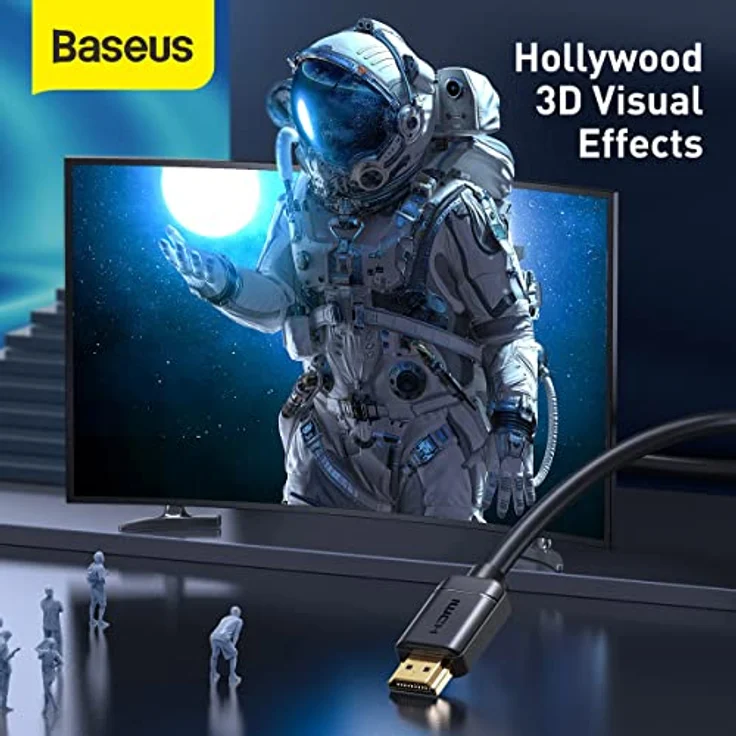 Baseus High Definition HDMI-Kabel, 1 m, 60 Hz Bildwiederholrate, schwarz – Bild 3