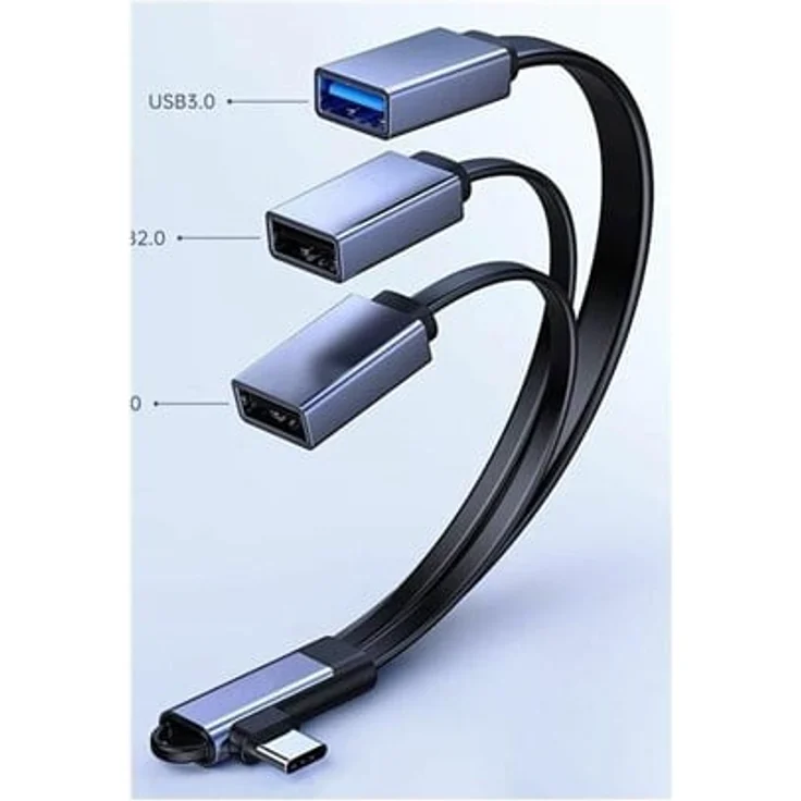 MicroConnect USB-C Adapterkit, 24 pin USB-C (M) zu USB Typ A & USB 3.0, 12 cm, Blau