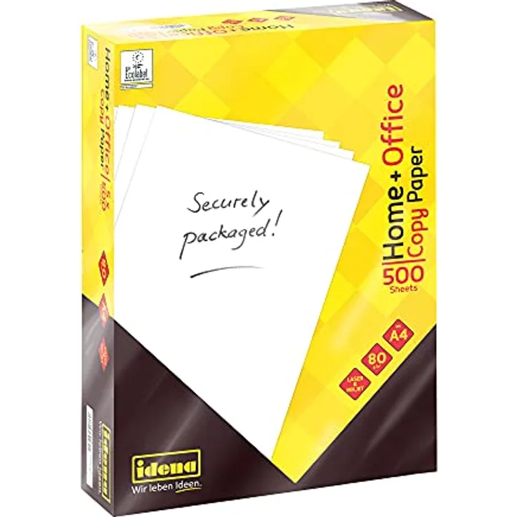Idena 10548 - Idena Kopierpapier DIN A4, 500 Blatt, weiß, 80g/m², EU-Ecolabel, geeignet für Laser & Inkjet, mit reißfester Folienschutzverpackung - Preisvergleich