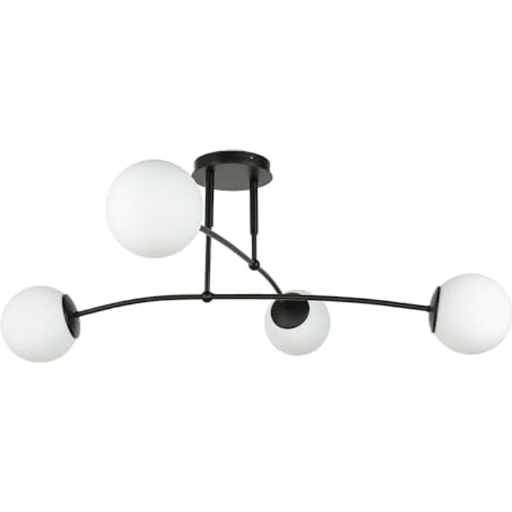 Licht-Erlebnisse XXL Deckenleuchte Kugeln Metall Glas in schwarz B:60cm für Esszimmer Wohnzimmer Schlafstube 4xE14 Deckenlampe Kugelleuchte Kugellampe – Bild 5