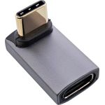 InLine® USB4 Adapter, USB-C Stecker/Buchse oben/unten gewinkelt, 40 Gbit/s Datenrate, grau