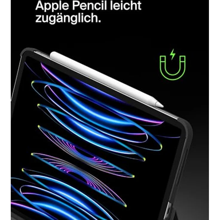 Belkin Everyday Tastatur mit Hülle u. Halter, hinterleuchtete Bluetooth-Tastatur, Multi-Gesture-Steuerung, magnetische Befestigung des Apple Pencil, Multimedia-Tasten für iPad Air, 10,9", iPad Pro 11", schwarz – Bild 5