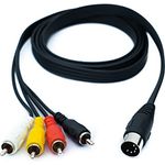 System-S Cinch 4 RCA Kabel 150 cm Stecker zu DIN 5 polig Stecker Stereo Adapter Schwarz