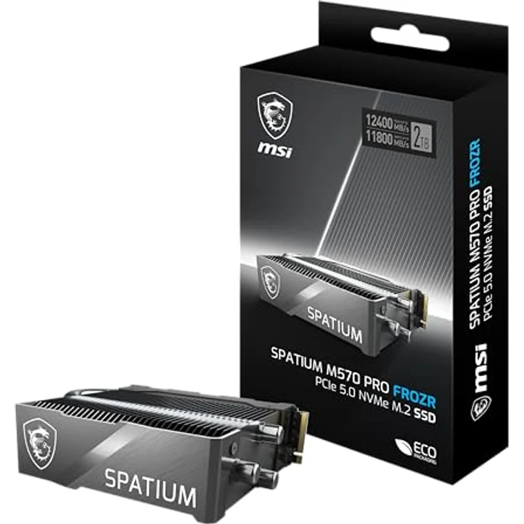MSI Spatium M570 Pro FROZR 2TB M.2 2280 M-Key PCIe 5.0 x4 mit Kühlkörper - S78-440Q670-P83 – Bild 1