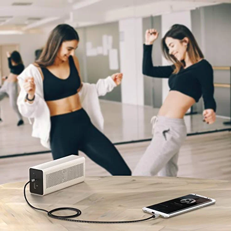 KabelDirekt - Aux Kabel, Audio & Klinkenkabel 3.5mm (Unzerstörbar konstruiert & geeignet für iPhones, iPads, Smartphones, MP3 Player, Tablet PCs, Autos & andere Stereo Geräte) - 0,5m - Silber - Nylon – Bild 6