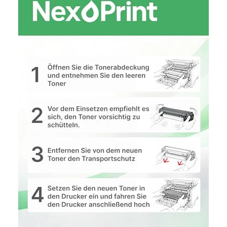 NexoPrint kompatibler Toner für Lexmark B222000, schwarz, für B2236dw MB2236adw, 1200 Seiten, brillante Druckqualität – Bild 4