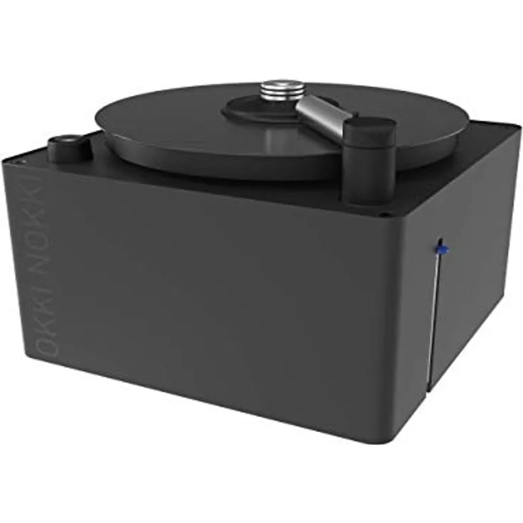 Okki Nokki Schallplattenreinigungsmaschine, Schwarz, inklusive Schallplattenbürste und Reinigungsflüssigkeit für Vinyl