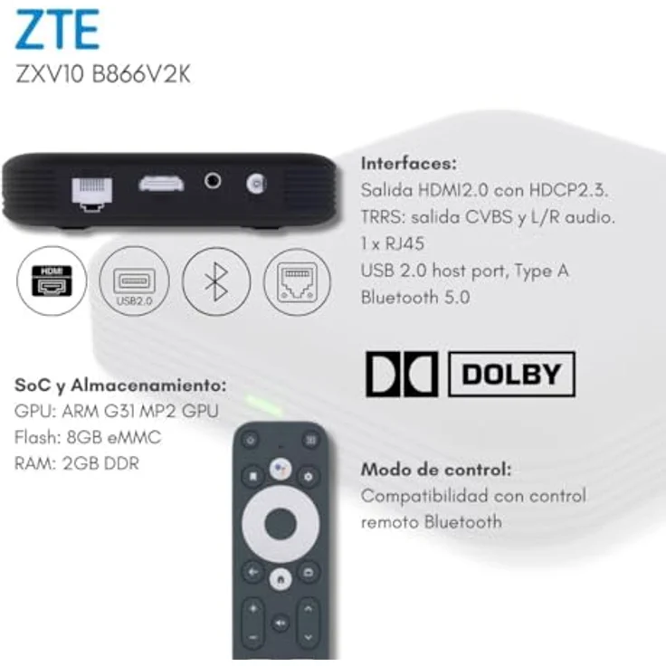 Servimat ZXV10 B866V2K, UHD Streaming Box mit 8 GB RAM, Android 11, Schwarz – Bild 4