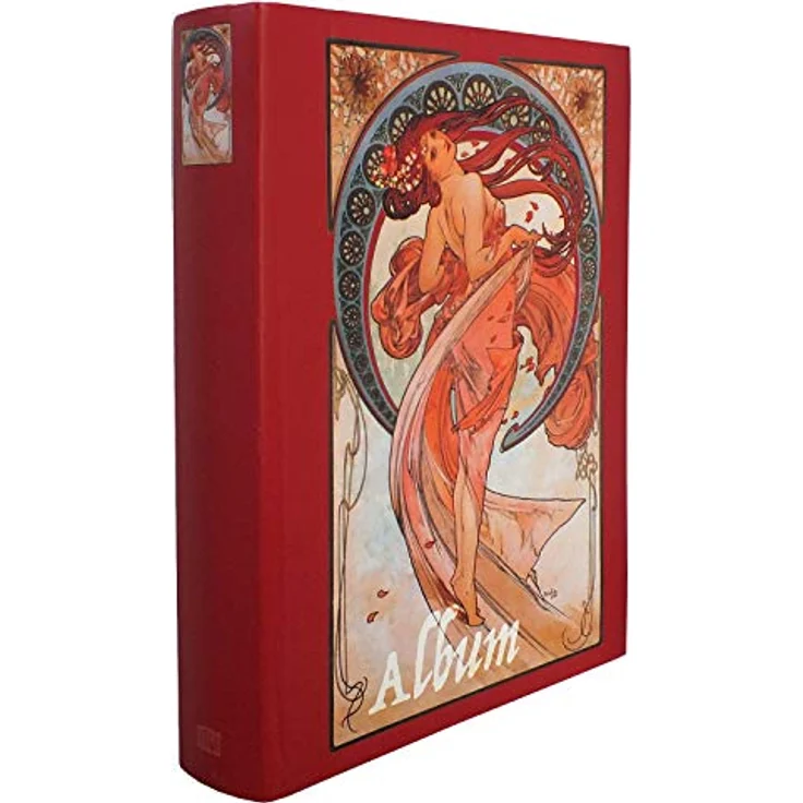 Safe Fotoalbum Briefmarken-Einsteckalbum, nostalgisches Design mit 60 weißen Seiten und 10 Pergaminstreifen, rot – Bild 1