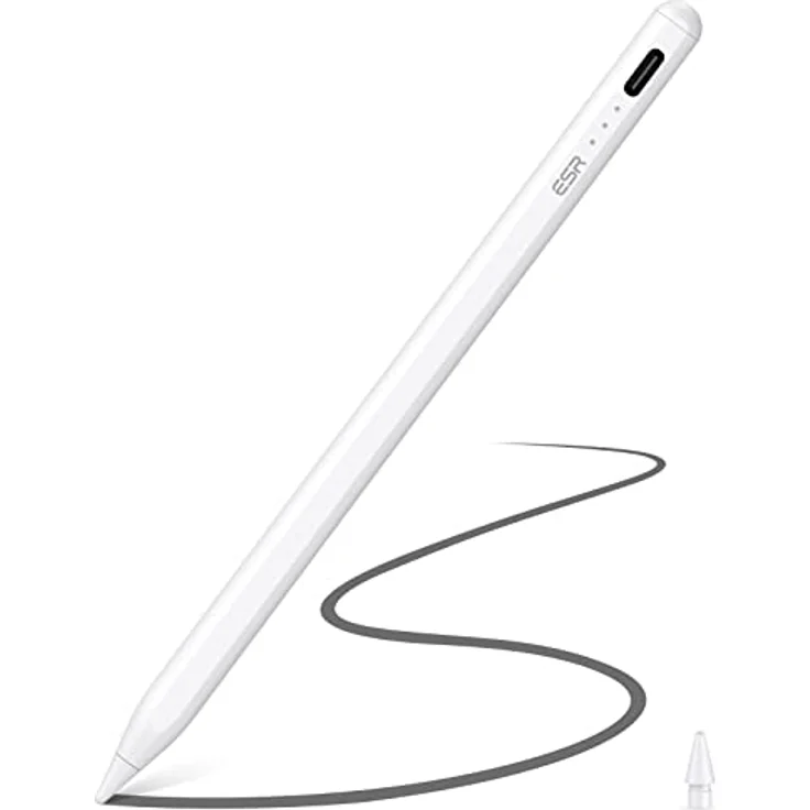 ESR Pencil 2. genetation, für Apple iPad9/8/7/6, iPad Air5/4/3, iPad Pro12.9 StylusPen, iPad Pro11 und iPad Mini6/5, iPadStift mit Neigungsempfindlichkeit,Palm Rejection,Magnetische Befestigung,Weiß – Bild 1