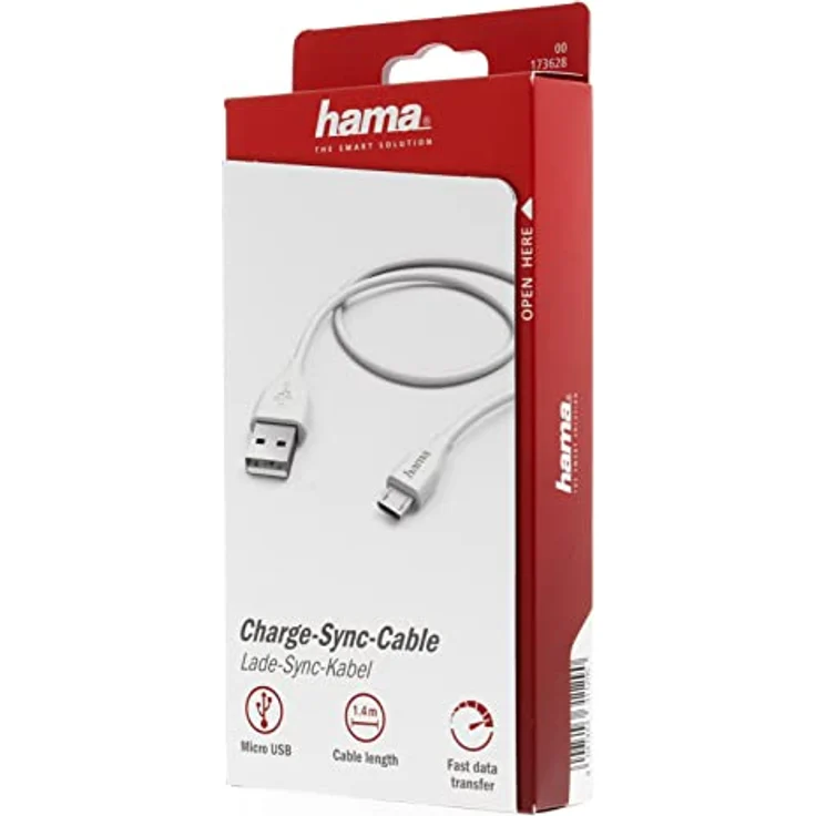 Hama Ladekabel USB A auf Micro USB, 1,5m (Schnellladung, Handy Ladekabel, Datenkabel, USB Kabel, Handykabel, Ladekabel USB Typ A, Micro-USB, maximal kompatibel) weiß – Bild 4