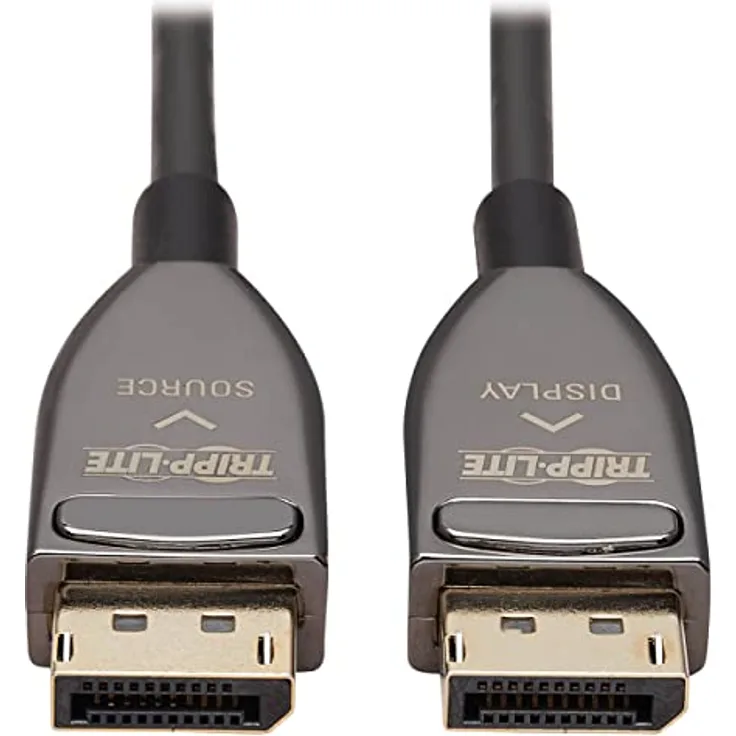 Tripp Lite DisplayPort-Kabel mit aktivem optischen Anschluss (AOC), 8K 60 Hz, einrastende Stecker, schwarz, 15 m