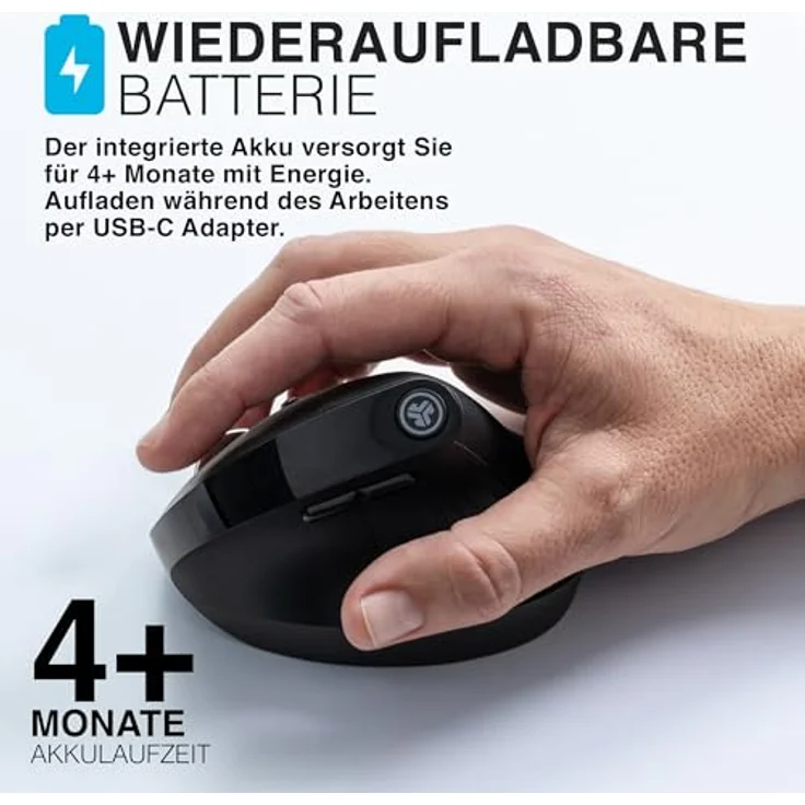 JLab Audio JLAB Mouse Jbuds ergonomic wireless black (Kabellos), Maus, Schwarz – Bild 4