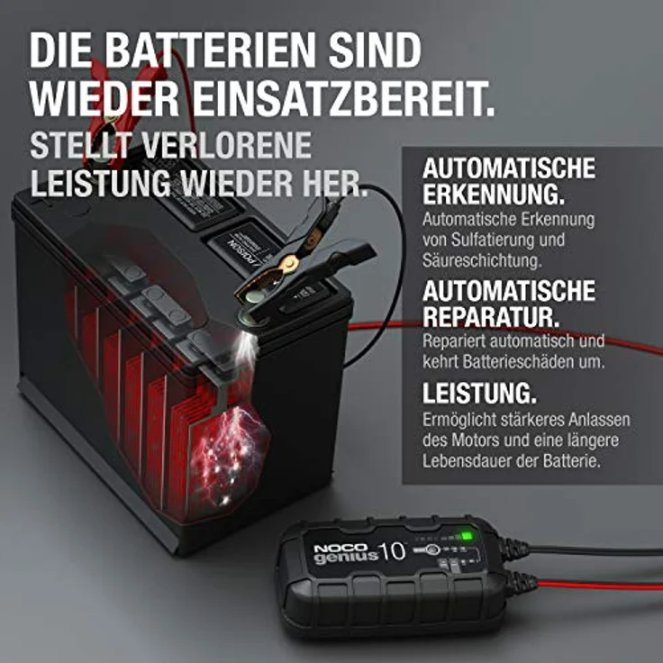 NOCO GENIUS10EU 10A Kfz-Ladegerät 6V/12V, intelligentes Ladegerät für Blei- und Lithium-Batterien – Bild 6