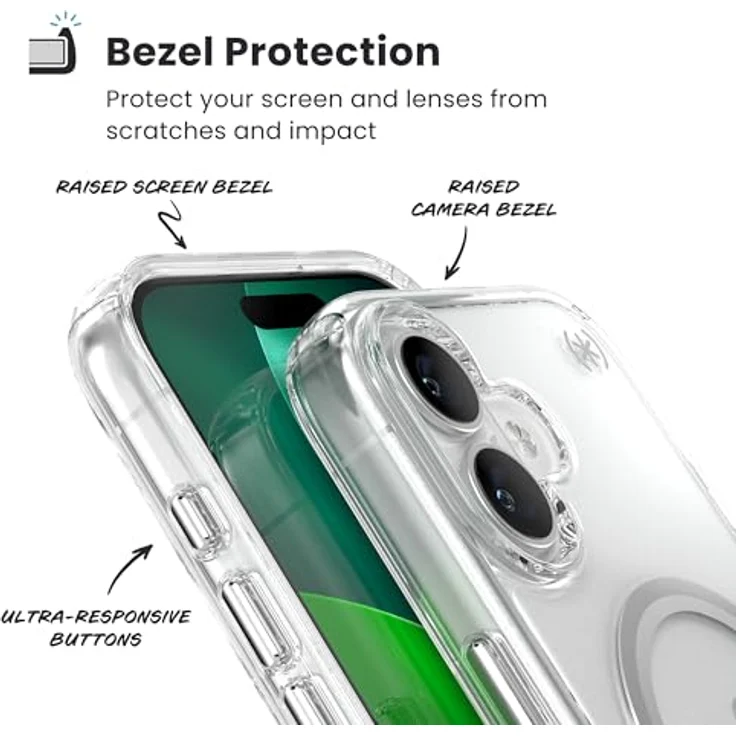 Speck Presidio Perfect Clear + MS für Apple iPhone 17, transparente Smartphone-Hülle mit MagSafe und Microban-Beschichtung, maximale Fallhöhe 4 Meter – Bild 7