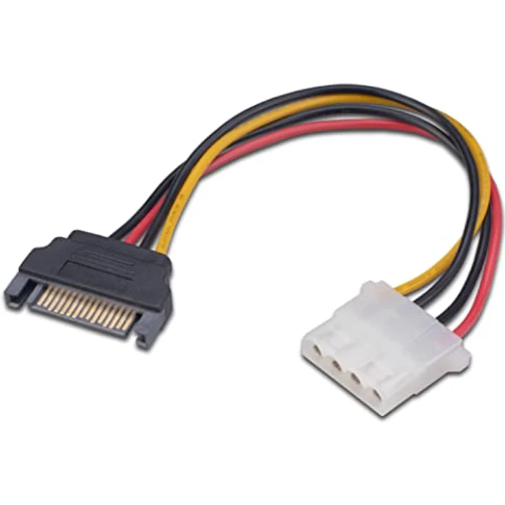 Akasa SATA-auf-4-poliger Molex-Adapter, konvertiert 15-polige SATA-Stromversorgung auf 4-poligen PSU-Molex-Stecker, SATA auf Molex-Stromkabel, Adapter, 15 cm, 2 Stück, AK-CBPW03-KT02 – Bild 2