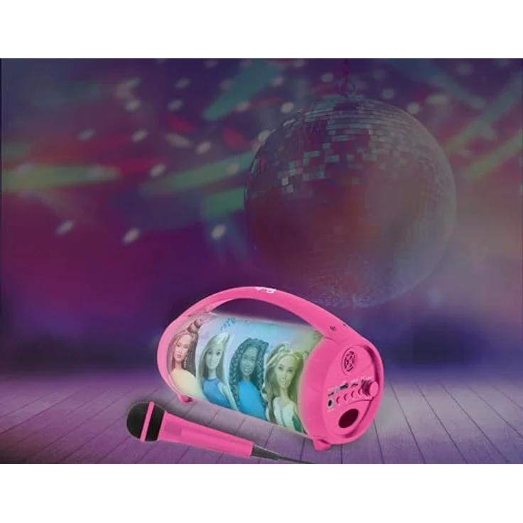 Lexibook Barbie Bluetooth-Lautsprecher mit Mikrofon, mehrfarbige Lichteffekte, kabellos, USB-Anschluss – Bild 8
