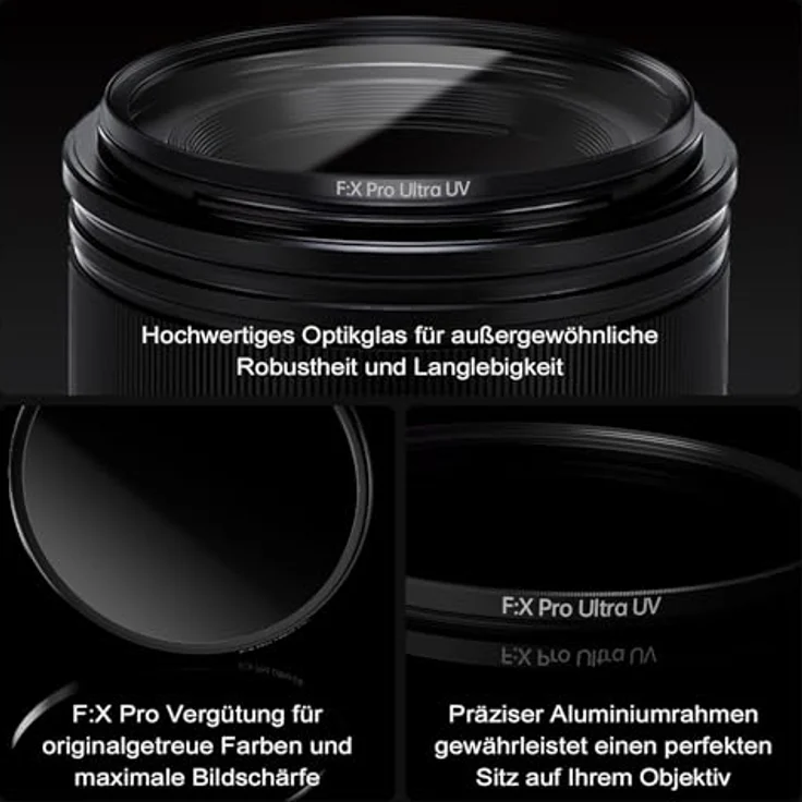 Rollei F:X Pro Ultra UV Rundfilter 77mm, hochwertig beschichtet, bruch- und kratzsicher, geeignet für 150MP und 8K – Bild 3