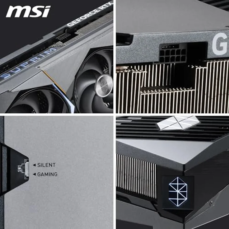 MSI GeForce RTX 5090 Suprim SOC 32GB GDDR7 Grafikkarte, PCI-Express 5.0, HDMI 2.1b, DisplayPort 2.1a – Bild 8