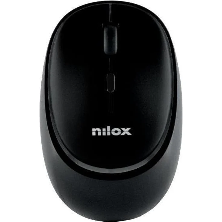 Nilox NXMDWS102, Wireless Dual Mode Maus mit 1600 DPI, ergonomischem Design, RGB-Beleuchtung und bis zu 360 Stunden Batterielebensdauer, schwarz
