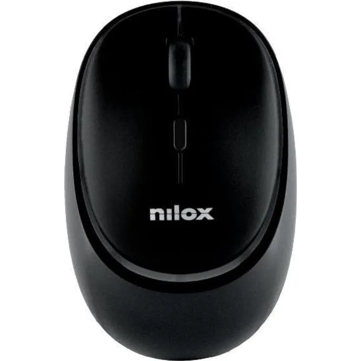 Nilox NXMDWS102, Wireless Dual Mode Maus mit 1600 DPI, ergonomischem Design, RGB-Beleuchtung und bis zu 360 Stunden Batterielebensdauer, schwarz