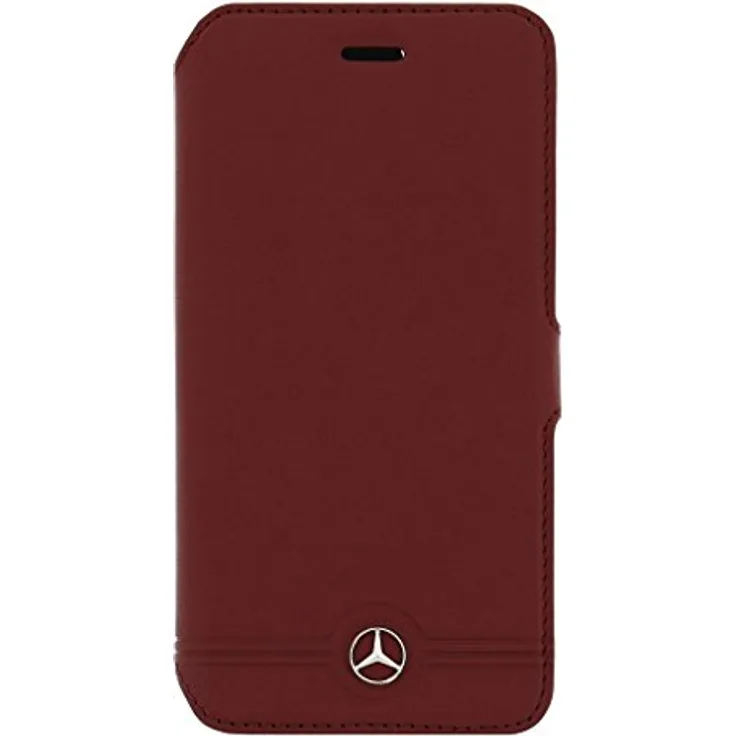 Mercedes-Benz MEFLBKS6EMSRE Reine Geprägte Linien Leder Booktype Kasten für Samsung Galaxy S6 rot