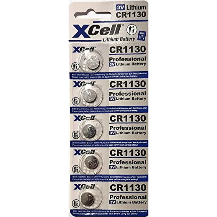 XCell Lithium Knopfzelle 1130 CR1130 3V, 5er Pack