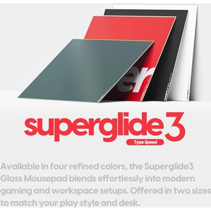 Pulsar Gaming Gears Superglide Pad v3 Type-S, Aluminium-Silikatglas Gaming-Mauspad, weiche R-Edge, rutschfeste Silikonbasis, 490 mm x 420 mm (XL, Weiß) – Bild 2