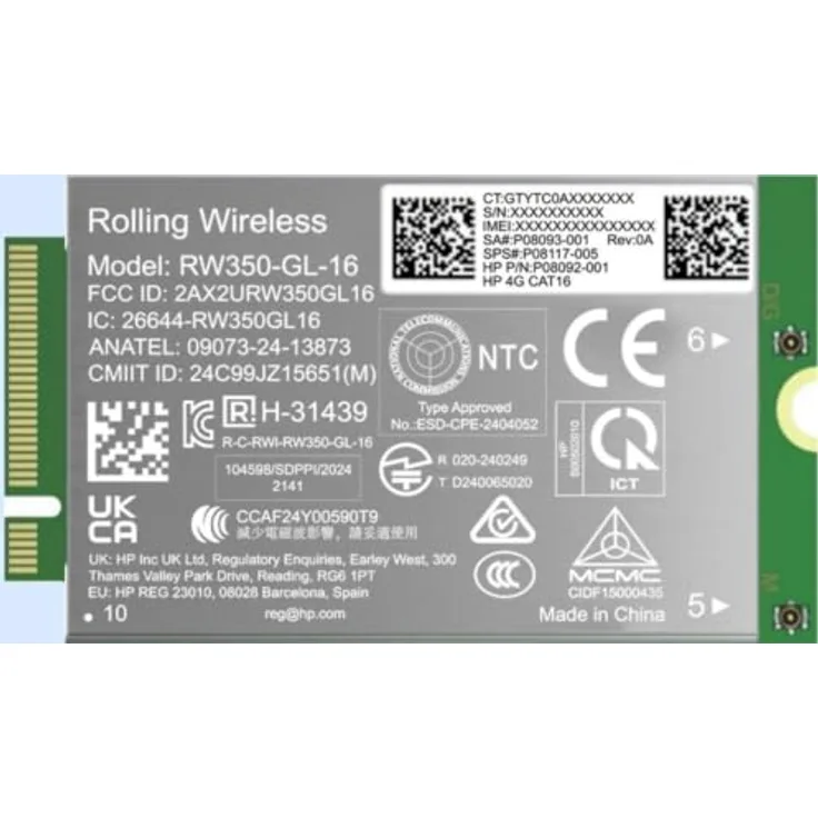 HP LTE-AP Cat 16 WWAN, Netzwerkkarte mit hoher Datenübertragungsrate, Grün